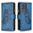 Coque Portefeuille Papillon Livre Cuir Etui Clapet B03F pour Samsung Galaxy S20 Ultra Bleu