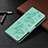 Coque Portefeuille Papillon Livre Cuir Etui Clapet B13F pour Samsung Galaxy S23 Plus 5G Vert