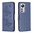 Coque Portefeuille Papillon Livre Cuir Etui Clapet B13F pour Xiaomi Mi 12 Pro 5G Bleu