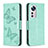 Coque Portefeuille Papillon Livre Cuir Etui Clapet B13F pour Xiaomi Mi 12 Pro 5G Vert