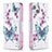 Coque Portefeuille Papillon Livre Cuir Etui Clapet L07 pour Apple iPhone 15 Blanc