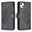 Coque Portefeuille Papillon Livre Cuir Etui Clapet L08 pour Apple iPhone 14 Noir