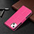 Coque Portefeuille Papillon Livre Cuir Etui Clapet L09 pour Apple iPhone 13 Mini Rose Rouge Petit