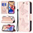 Coque Portefeuille Papillon Livre Cuir Etui Clapet L09 pour Apple iPhone 14 Rose Petit