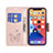 Coque Portefeuille Papillon Livre Cuir Etui Clapet L09 pour Apple iPhone 14 Rose Petit