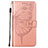 Coque Portefeuille Papillon Livre Cuir Etui Clapet L10 pour Apple iPhone 13 Pro Or Rose Petit