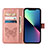 Coque Portefeuille Papillon Livre Cuir Etui Clapet L10 pour Apple iPhone 13 Pro Or Rose Petit