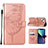 Coque Portefeuille Papillon Livre Cuir Etui Clapet L10 pour Apple iPhone 14 Or Rose