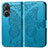 Coque Portefeuille Papillon Livre Cuir Etui Clapet pour Asus Zenfone 9 Bleu