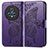 Coque Portefeuille Papillon Livre Cuir Etui Clapet pour Huawei Honor Magic5 5G Violet