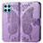 Coque Portefeuille Papillon Livre Cuir Etui Clapet pour Huawei Honor X8 5G Violet Clair Petit