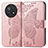 Coque Portefeuille Papillon Livre Cuir Etui Clapet pour Huawei Nova Y91 Or Rose