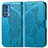 Coque Portefeuille Papillon Livre Cuir Etui Clapet pour Motorola Moto Edge 20 Pro 5G Bleu