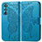 Coque Portefeuille Papillon Livre Cuir Etui Clapet pour Motorola Moto Edge 30 5G Bleu