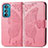 Coque Portefeuille Papillon Livre Cuir Etui Clapet pour Motorola Moto Edge 30 5G Rose Rouge