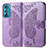 Coque Portefeuille Papillon Livre Cuir Etui Clapet pour Motorola Moto Edge 30 5G Violet Clair