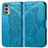 Coque Portefeuille Papillon Livre Cuir Etui Clapet pour Motorola Moto Edge Lite 5G Bleu