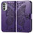 Coque Portefeuille Papillon Livre Cuir Etui Clapet pour Motorola Moto G52j 5G Violet