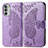 Coque Portefeuille Papillon Livre Cuir Etui Clapet pour Motorola Moto G52j 5G Violet Clair