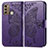 Coque Portefeuille Papillon Livre Cuir Etui Clapet pour Motorola Moto G60 Violet
