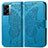 Coque Portefeuille Papillon Livre Cuir Etui Clapet pour Oppo A56S 5G Bleu