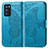 Coque Portefeuille Papillon Livre Cuir Etui Clapet pour Oppo Reno6 Pro 5G India Bleu