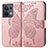 Coque Portefeuille Papillon Livre Cuir Etui Clapet pour Oppo Reno8 5G Rose