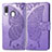 Coque Portefeuille Papillon Livre Cuir Etui Clapet pour Samsung Galaxy A40 Violet Clair