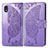 Coque Portefeuille Papillon Livre Cuir Etui Clapet pour Samsung Galaxy M01 Core Violet Clair