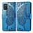 Coque Portefeuille Papillon Livre Cuir Etui Clapet pour Samsung Galaxy M02s Bleu