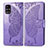 Coque Portefeuille Papillon Livre Cuir Etui Clapet pour Samsung Galaxy M31s Violet Clair
