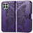 Coque Portefeuille Papillon Livre Cuir Etui Clapet pour Samsung Galaxy M53 5G Violet