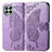 Coque Portefeuille Papillon Livre Cuir Etui Clapet pour Samsung Galaxy M53 5G Violet Clair