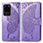Coque Portefeuille Papillon Livre Cuir Etui Clapet pour Samsung Galaxy S20 Ultra 5G Violet Clair