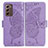 Coque Portefeuille Papillon Livre Cuir Etui Clapet pour Samsung Galaxy Z Fold2 5G Violet Clair