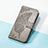 Coque Portefeuille Papillon Livre Cuir Etui Clapet S01D pour Sony Xperia 1 V Gris Petit