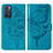 Coque Portefeuille Papillon Livre Cuir Etui Clapet Y01B pour Oppo Reno6 5G Bleu