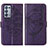 Coque Portefeuille Papillon Livre Cuir Etui Clapet Y01B pour Oppo Reno6 Pro+ Plus 5G Violet