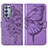 Coque Portefeuille Papillon Livre Cuir Etui Clapet Y01B pour Oppo Reno6 Pro+ Plus 5G Violet Clair
