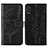 Coque Portefeuille Papillon Livre Cuir Etui Clapet Y01B pour Samsung Galaxy A01 SM-A015 Noir