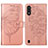 Coque Portefeuille Papillon Livre Cuir Etui Clapet Y01B pour Samsung Galaxy A01 SM-A015 Or Rose