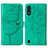 Coque Portefeuille Papillon Livre Cuir Etui Clapet Y01B pour Samsung Galaxy A01 SM-A015 Vert