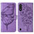 Coque Portefeuille Papillon Livre Cuir Etui Clapet Y01B pour Samsung Galaxy A01 SM-A015 Violet Clair
