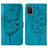 Coque Portefeuille Papillon Livre Cuir Etui Clapet Y01B pour Samsung Galaxy A02s Bleu
