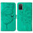 Coque Portefeuille Papillon Livre Cuir Etui Clapet Y01B pour Samsung Galaxy A02s Vert