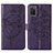 Coque Portefeuille Papillon Livre Cuir Etui Clapet Y01B pour Samsung Galaxy A02s Violet