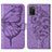 Coque Portefeuille Papillon Livre Cuir Etui Clapet Y01B pour Samsung Galaxy A02s Violet Clair