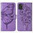 Coque Portefeuille Papillon Livre Cuir Etui Clapet Y01B pour Samsung Galaxy A21s Violet Clair Petit