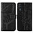 Coque Portefeuille Papillon Livre Cuir Etui Clapet Y01B pour Samsung Galaxy A50S Noir
