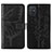 Coque Portefeuille Papillon Livre Cuir Etui Clapet Y01B pour Samsung Galaxy A71 4G A715 Noir